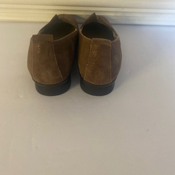 Sesto Meucci Brown Metallic Suede Slip On Women's Flats Size 6.5N - Picture 7 of 7